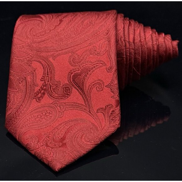Donald J Trump Signature Collection Neck Tie Burgundy Red Paisley 59" - Picture 2 of 7